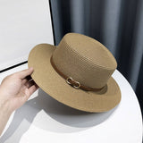 SUMMER BEACH ELEGANT SUN PROTECTION STRAW HAT_CWAH3415