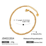 Trendy 18K Gold Beaded O-Link Double Anklet