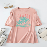 CASUAL COCONUT TREE TEE FOR WOMEN OVERSIZED_CWTTS1467