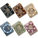 CHIC PU WALLET WITH SILICONE BEAD BRACELETCARD CASE_CWAB4954
