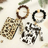 SILICONE BRACELET LEATHER WALLET TASSEL KEYCHAIN_CWAJE0659