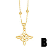 GOLD PLATED DIAMOND FLOWER PENDANT NECKLACE_CWAJE0893