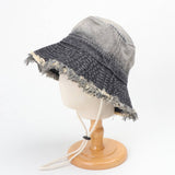 Vintage Washed Raw Edge Gradient Bucket Hat_Cwah1133
