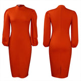 SOLID COLOR TEMPERAMENT FASHION PLUS SIZE DRESS_CWDMD3707