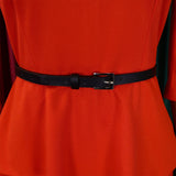 RUFFLED RETRO V NECK HIP HUGGING PENCIL DRESS_CWDSD6140