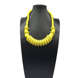 Vintage Single Layer Wooden Bead Necklace_Cwmm4734