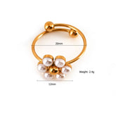 FASHION STEEL DAISY NECKLACE WITH PEARL SET_CWMM8837