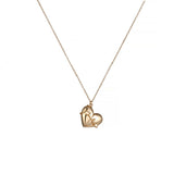 OPEN AND CLOSE HEART PENDANT CLAVICLE NECKLACE_CWMM3904