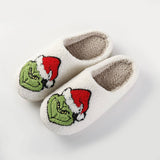 CHRISTMAS GRINCH PATTERN WINTER COTTON SLIPPERS_CWSHS0456