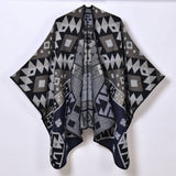 GEOMETRIC DIAMOND THICK WARM SHAWL_CWASC0956