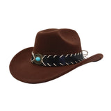 Western Ethnic Wool Fedora Hat Jazz Cowboy Style_Cwah04496