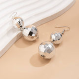 GEOMETRIC STITCHING BALL BEAD DROPEARRINGS_CWAJE1480