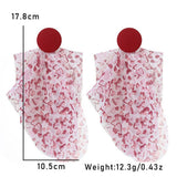 LONG DYED FABRIC HEART EARRINGS HANDMADE STYLE_CWMM6260