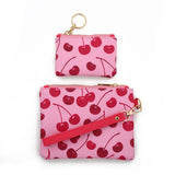 Womens Leather Coin Wallet With Bow And Wristlet_Cuab00436