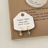 Valentines Day Zircon Heart Pendant Earrings