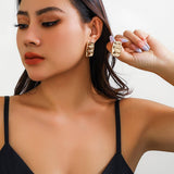FASHIONABLE PUNK METAL STYLE GOLD EARRINGS_CWAJE1811