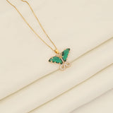 STYLISH VINTAGE ZIRCON BUTTERFLY NECKLACE_CWAHA0881