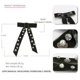 HANDMADE LONG RIBBON VELVET BOW HAIRPIN HEADDRESS_CWAHA4417