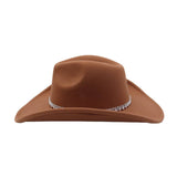 Western Ethnic Felt Cowboy Fedora Hat_Cwah04371