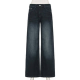 Vintage Wash Wash Straight Leg Wide-Leg Jeans