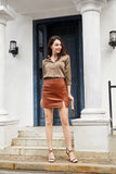 Split Pu Leather Skirt Skirt