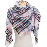 NEW LARGE PLAID TRIANGLE SCARF SPRING TO WINTER_CWASC0108