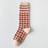 Vintage Love Print Mid-Tube Socks For Women_Cwms0409