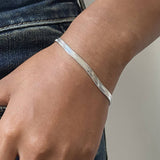 STAINLESS STEEL FLAT SNAKE CHAIN BRACELET NECKLACE_CWAJE4873