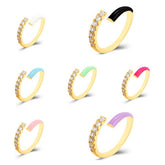 DOUBLE LAYER COLOR OIL DROP OPEN RING_CWAJE1737