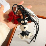 ELEGANT DOG BOW CHARM WITH BRAIDED STRAP_CWMM7558