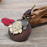 Vintage Creative Owl Pendant Cowhide Keychain_Cwmm4778