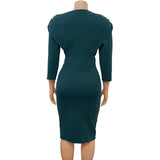 V-Neck Solid Color Hip Sexy Fashion Dress_Cwdsd6161