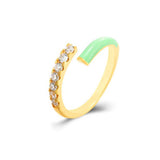 DOUBLE LAYER COLOR OIL DROP OPEN RING_CWAJE1737