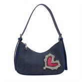 Women Heart Rhinestone Armpit Bag_Cwab1593