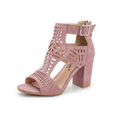HOLLOW HIGH HEELED SANDALS WITH THICK HEELS_CWSHH0005