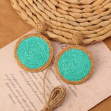 NEW VINTAGE SIMIAN GRASS VINE WOVEN EARRINGS_CWAJE4011