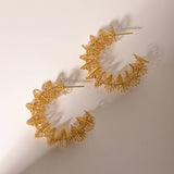 SIMPLE TWISTED SPRING C SHAPED EARRINGS_CWAHA0916