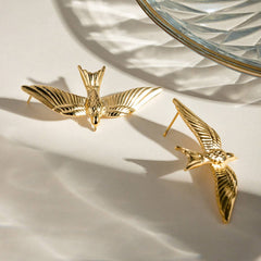 SIMPLE 18K GOLD STAINLESS STEEL EARRINGS_CWMM2348
