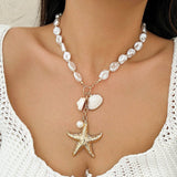 OCEAN STYLE CONCH SHELL MULTILAYER NECKLACE_CWAJE1803