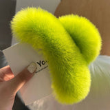 LARGE REAL REX RABBIT FUR HAIR CLAW CUTE COZY_CWAHA3302