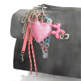 PINK HEART BOW KEYCHAIN WITH BALLOON DOG_CWMM7819