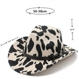 Western Cowboy Jazz Hat Woolen Hat Cow Pattern Hat_Cwah2551