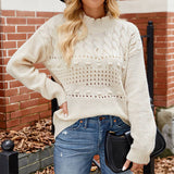 Solid Color Fashion Long-Sleeved Pullover Sweater