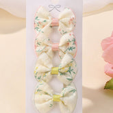 KIDS EMBROIDERED BOW HAIR CLIP SET HANDMADE_CWAHA6716