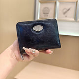 Minimalist Crackle Bifold Wallet With Zipper_Cwab06218