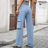 Washed Denim Heavy Industry Casual Workwear Pants