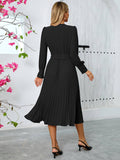 V-Neck Fashion,Slimming Elegant Pleated Dress