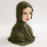 COTTON HIJAB THREE BUTTON TIE PULLOVER SCARF_CWASC2429