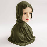 COTTON HIJAB THREE BUTTON TIE PULLOVER SCARF_CWASC2429