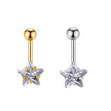 Titanium Star Zircon Belly Button Ring_Cwmm9456